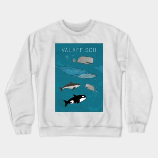 Valaffisch, Vote Whale Election Poster Swedish Pun Crewneck Sweatshirt